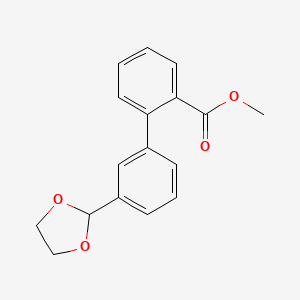molecular formula C17H16O4 B12854634 Methyl 3'-(1,3-dioxolan-2-yl)[1,1'-biphenyl]-2-carboxylate 