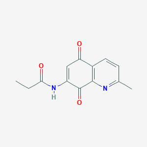 molecular formula C13H12N2O3 B12854670 N-(2-methyl-5,8-dioxo-5,8-dihydroquinolin-7-yl)propionamide 