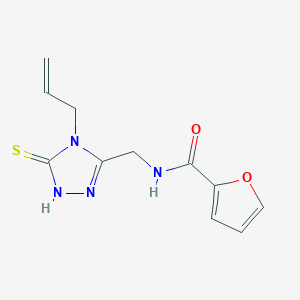 molecular formula C11H12N4O2S B12854681 N-{[4-(prop-2-en-1-yl)-5-sulfanyl-4H-1,2,4-triazol-3-yl]methyl}furan-2-carboxamide 