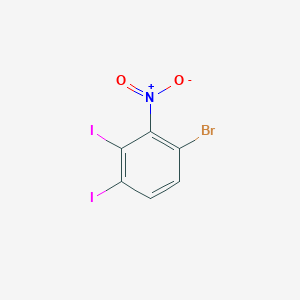 molecular formula C6H2BrI2NO2 B12854716 6-Bromo-2,3-diiodonitrobenzene 