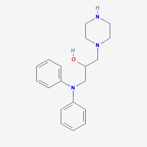 molecular formula C19H25N3O B12854729 1-Diphenylamino-3-piperazin-1-yl-propan-2-ol 