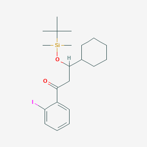 molecular formula C21H33IO2Si B12854816 3-((tert-Butyldimethylsilyl)oxy)-3-cyclohexyl-1-(2-iodophenyl)propan-1-one 