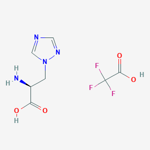 molecular formula C7H9F3N4O4 B12854868 (2S)-2-amino-3-(1,2,4-triazol-1-yl)propanoic acid;2,2,2-trifluoroacetic acid 