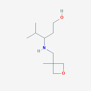 molecular formula C11H23NO2 B12854907 4-Methyl-3-{[(3-methyloxetan-3-yl)methyl]amino}pentan-1-ol 