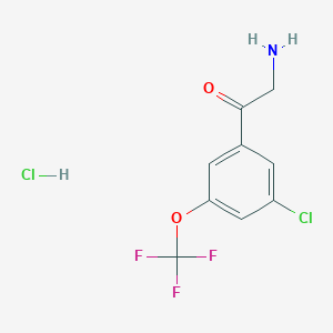 molecular formula C9H8Cl2F3NO2 B12854908 3-Chloro-5-(trifluoromethoxy)phenacylamine hydrochloride 
