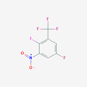 molecular formula C7H2F4INO2 B12854980 5-Fluoro-2-iodo-1-nitro-3-(trifluoromethyl)benzene 