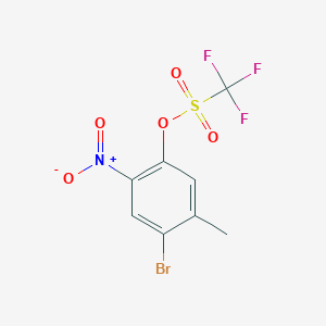 molecular formula C8H5BrF3NO5S B12854989 4-Bromo-5-methyl-2-nitrophenyl trifluoromethanesulphonate 