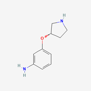 molecular formula C10H14N2O B12855049 (S)-3-(Pyrrolidin-3-yloxy)aniline 