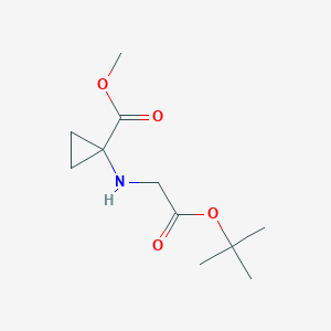 molecular formula C11H19NO4 B12855055 Methyl 1-((2-(tert-butoxy)-2-oxoethyl)amino)cyclopropane-1-carboxylate 