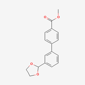 molecular formula C17H16O4 B12855084 Methyl 3'-(1,3-dioxolan-2-yl)[1,1'-biphenyl]-4-carboxylate 