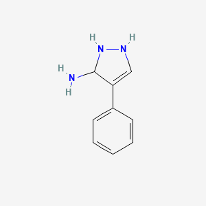 molecular formula C9H11N3 B12855138 4-Phenyl-2,3-dihydro-1H-pyrazol-3-amine 