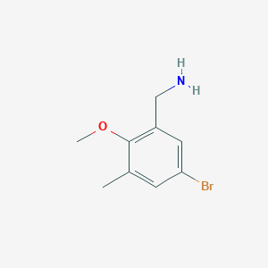 molecular formula C9H12BrNO B12855144 5-Bromo-2-methoxy-3-methylbenzylamine 