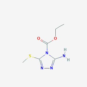 molecular formula C6H10N4O2S B12855165 ethyl 3-amino-5-(methylthio)-4H-1,2,4-triazole-4-carboxylate 
