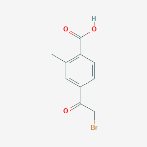 molecular formula C10H9BrO3 B12855264 4-(Bromoacetyl)-2-methylbenzoic acid 