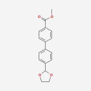 molecular formula C17H16O4 B12855344 Methyl 4'-(1,3-dioxolan-2-yl)[1,1'-biphenyl]-4-carboxylate 