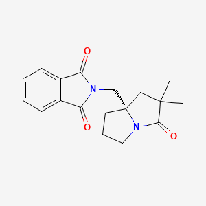 molecular formula C18H20N2O3 B12855464 (S)-2-((2,2-dimethyl-3-oxohexahydro-1H-pyrrolizin-7a-yl)methyl)isoindoline-1,3-dione 