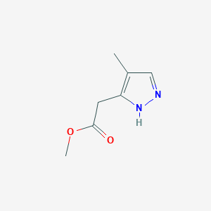 molecular formula C7H10N2O2 B12855557 methyl 2-(4-methyl-1H-pyrazol-3-yl)acetate 