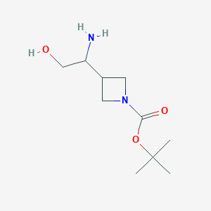 molecular formula C10H20N2O3 B12855592 tert-Butyl 3-(1-amino-2-hydroxy-ethyl)azetidine-1-carboxylate 