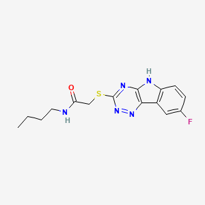 molecular formula C15H16FN5OS B12855787 N-Butyl-2-[(8-Fluoro-2H-1,2,4-Triazino[5,6-b]Indol-3-ylThio]-Acetamide 
