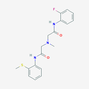 molecular formula C18H20FN3O2S B12855843 N-(2-Fluorophenyl)-2-(methyl(2-((2-(methylthio)phenyl)amino)-2-oxoethyl)amino)acetamide 