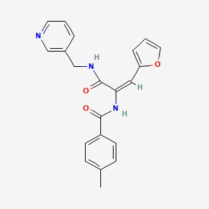 molecular formula C21H19N3O3 B12855857 N-(1-(Furan-2-yl)-3-oxo-3-((pyridin-3-ylmethyl)amino)prop-1-en-2-yl)-4-methylbenzamide CAS No. 324562-04-1
