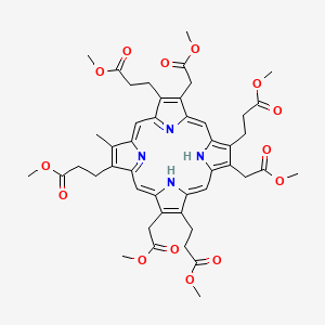 molecular formula C46H52N4O14 B12855900 Tetramethyl 3,3',3'',3'''-[3,8,13-tris(2-methoxy-2-oxoethyl)-18-methyl-2,7,12,17-porphyrintetrayl]tetrapropanoate 