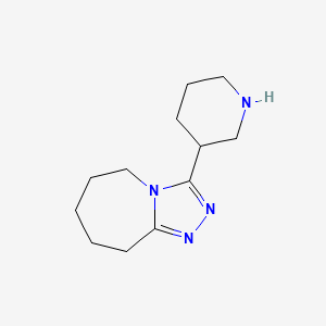 B1285674 3-(piperidin-3-yl)-6,7,8,9-tetrahydro-5H-[1,2,4]triazolo[4,3-a]azepine CAS No. 923164-14-1