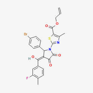 molecular formula C26H20BrFN2O5S B12856761 Allyl 2-(2-(4-bromophenyl)-3-(3-fluoro-4-methylbenzoyl)-4-hydroxy-5-oxo-2,5-dihydro-1H-pyrrol-1-yl)-4-methylthiazole-5-carboxylate CAS No. 617697-31-1