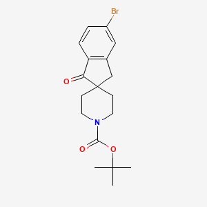 molecular formula C18H22BrNO3 B12856903 tert-Butyl 5-bromo-1-oxo-1,3-dihydrospiro[indene-2,4'-piperidine]-1'-carboxylate 