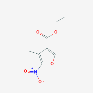 molecular formula C8H9NO5 B12857307 Ethyl 4-methyl-5-nitrofuran-3-carboxylate 