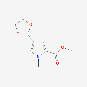 molecular formula C10H13NO4 B12857401 Methyl 4-(1,3-dioxolan-2-yl)-1-methyl-1H-pyrrole-2-carboxylate 