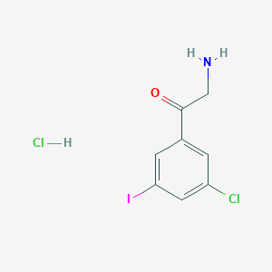 molecular formula C8H8Cl2INO B12857409 3-Chloro-5-iodophenacylamine hydrochloride 