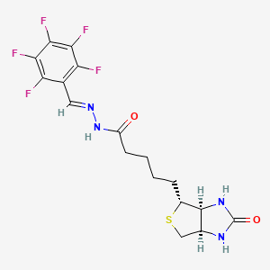 molecular formula C17H17F5N4O2S B12857489 5-((3AS,4R,6aR)-2-oxohexahydro-1H-thieno[3,4-d]imidazol-4-yl)-N'-((perfluorophenyl)methylene)pentanehydrazide 