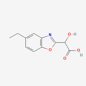 molecular formula C11H11NO4 B12857520 2-(Carboxy(hydroxy)methyl)-5-ethylbenzo[d]oxazole 