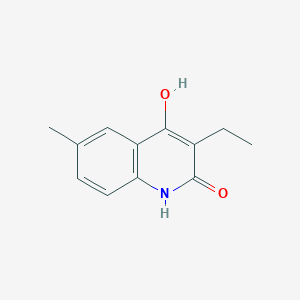 molecular formula C12H13NO2 B12857591 3-Ethyl-2-hydroxy-6-methylquinolin-4(1H)-one 