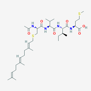 molecular formula C36H62N4O6S2 B128576 AC-CYS(FARNESYL)-VAL-ILE-MET-OH CAS No. 144608-65-1