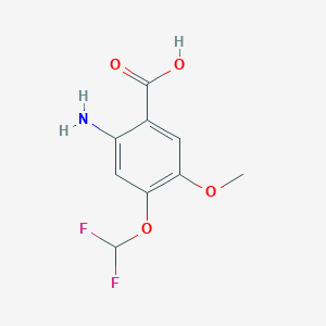 molecular formula C9H9F2NO4 B1285762 2-Amino-4-(difluoromethoxy)-5-methoxybenzoic acid CAS No. 923145-68-0