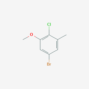 molecular formula C8H8BrClO B12857707 5-Bromo-2-chloro-1-methoxy-3-methylbenzene 