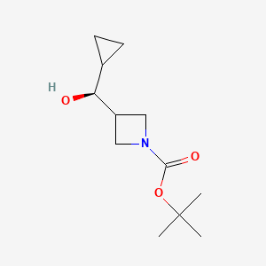 molecular formula C12H21NO3 B12857726 tert-Butyl 3-[(S)-cyclopropyl(hydroxy)methyl]azetidine-1-carboxylate 