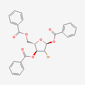 molecular formula C26H21BrO7 B12857768 1,3,5-Tri-O-benzoyl-2-bromo-2-deoxy-a-L-arabinofuranose 