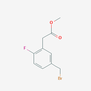 molecular formula C10H10BrFO2 B12857974 Methyl 5-(bromomethyl)-2-fluorophenylacetate 