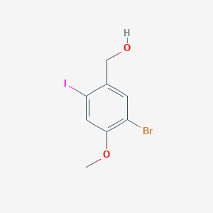 molecular formula C8H8BrIO2 B12858028 5-Bromo-2-iodo-4-methoxybenzyl alcohol 