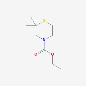 molecular formula C9H17NO2S B12858035 Ethyl 2,2-dimethylthiomorpholine-4-carboxylate 