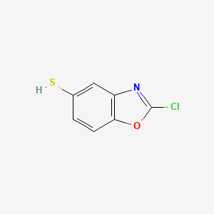 molecular formula C7H4ClNOS B12858070 2-Chlorobenzo[d]oxazole-5-thiol 