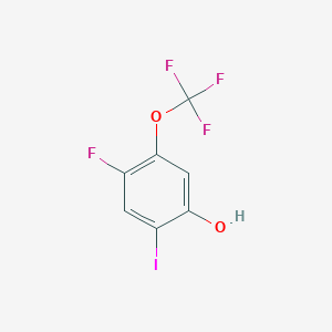 molecular formula C7H3F4IO2 B12858084 4-Fluoro-2-iodo-5-(trifluoromethoxy)phenol 