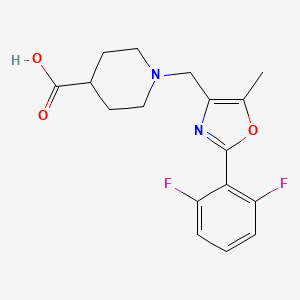molecular formula C17H18F2N2O3 B12858093 1-((2-(2,6-Difluorophenyl)-5-methyloxazol-4-yl)methyl)piperidine-4-carboxylic acid 