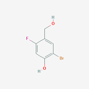 molecular formula C7H6BrFO2 B12858242 2-Bromo-5-fluoro-4-(hydroxymethyl)phenol 
