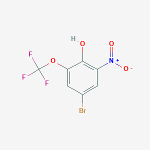 molecular formula C7H3BrF3NO4 B12858471 4-Bromo-2-nitro-6-(trifluoromethoxy)phenol 