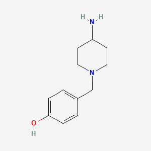 molecular formula C12H18N2O B12858562 4-((4-Aminopiperidin-1-yl)methyl)phenol 