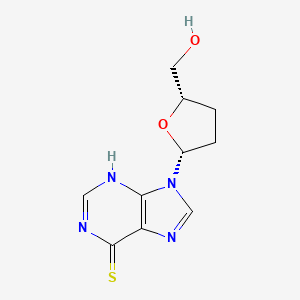 molecular formula C10H12N4O2S B12858583 9-(2,3-Dideoxy-beta-D-ribofuranosyl)-6-mercaptopurine CAS No. 126502-10-1